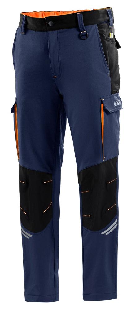 Mechanické nohavice SPARCO Tech, modré / oranžové